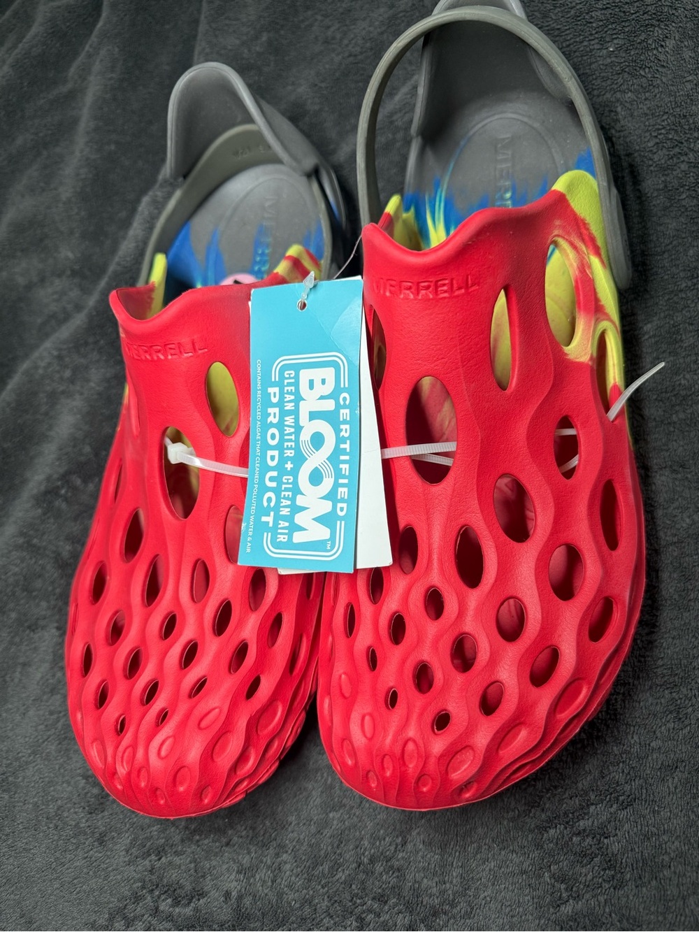 Merrell Hydro Moc Drift RED/BLUE/HIVIZ Men’s Sandal - Picture 2 of 7